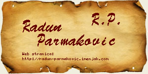 Radun Parmaković vizit kartica